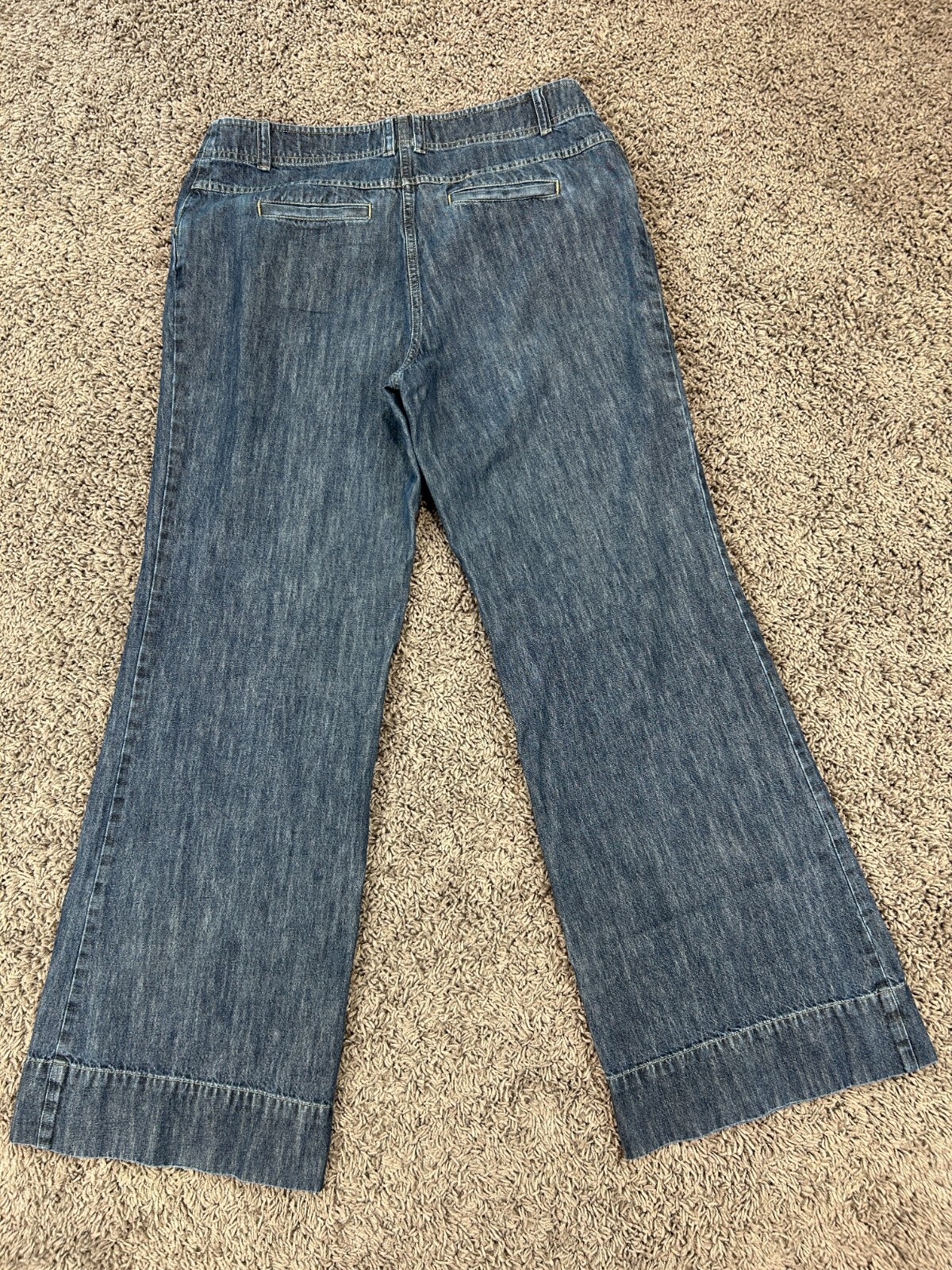 J.Jill Jeans Women’s Size 12 Blue Genuine Fit Below Waist Wide Leg (Act 33X30″)