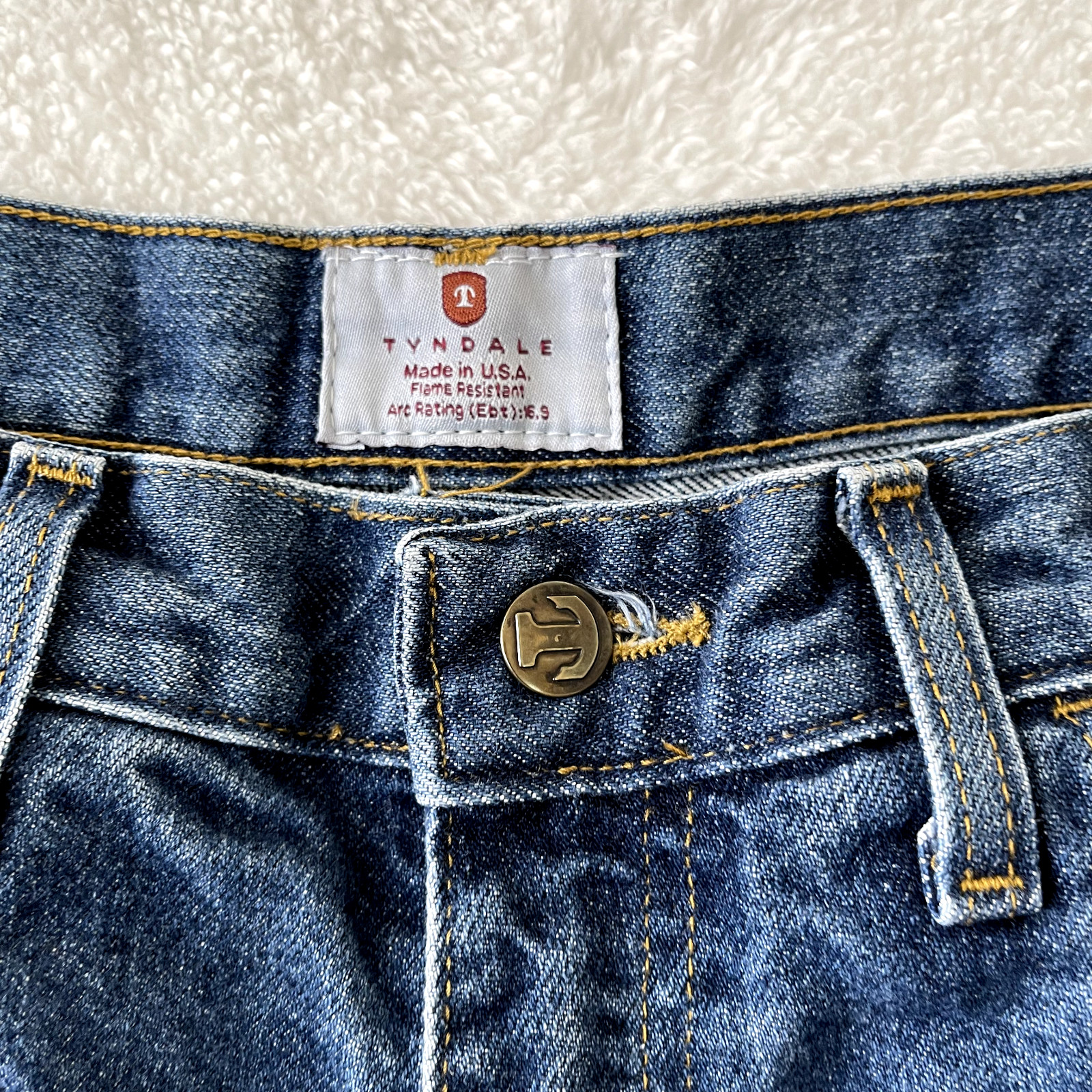 Tyndale FR Flame Resistant MENS F290T Cotton Denim Blue Jeans SIZE 34×29 USA