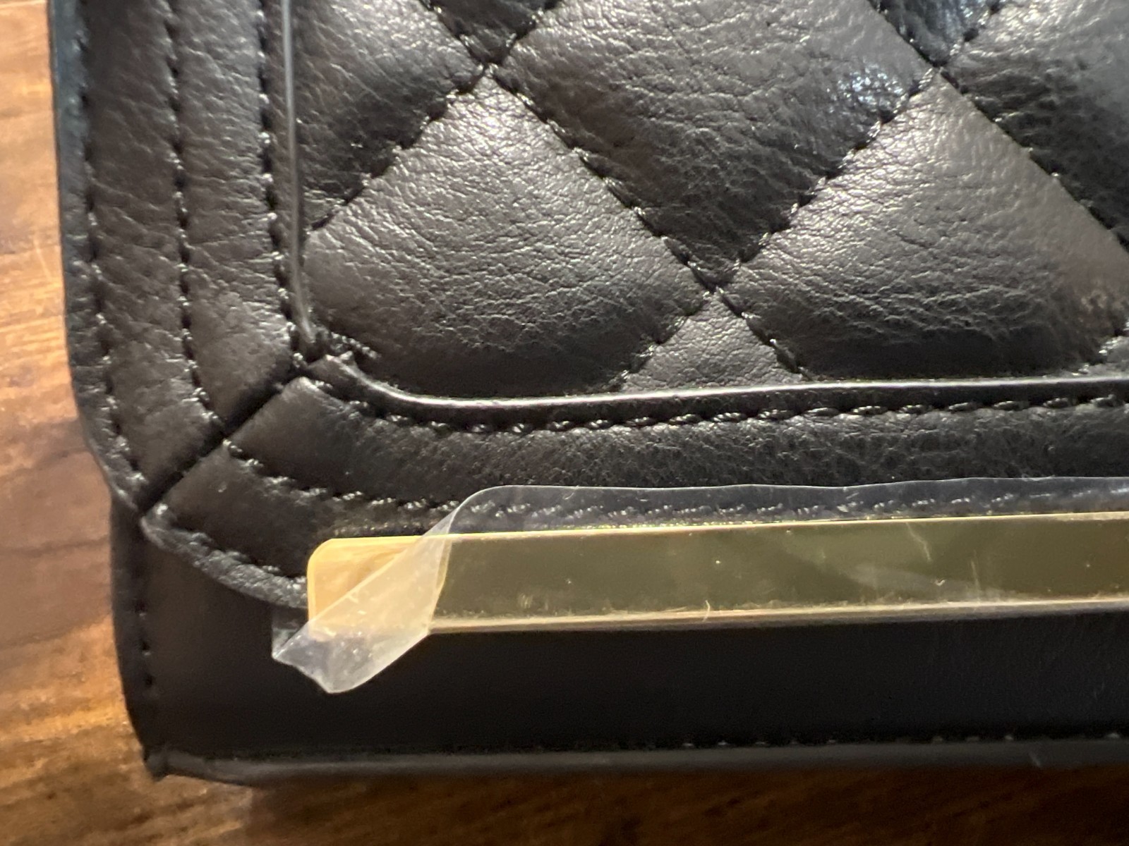 Mossimo Quilted Black Faux Leather Metal Shoulder/Crossbody Strap, NWOT.