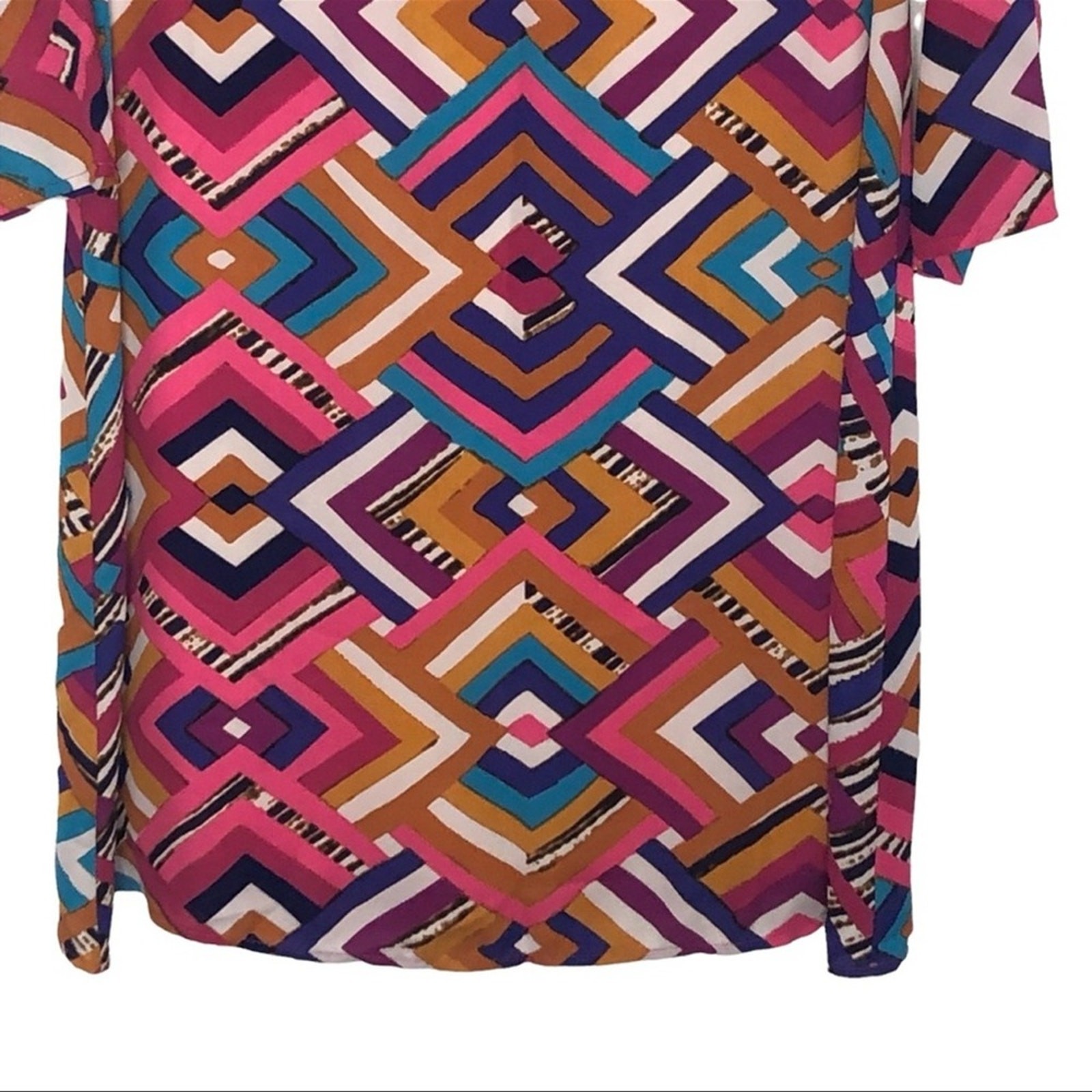 Everly Womens Shift Dress Small Pink Black Graphic Print Mini Mod Retro Chic