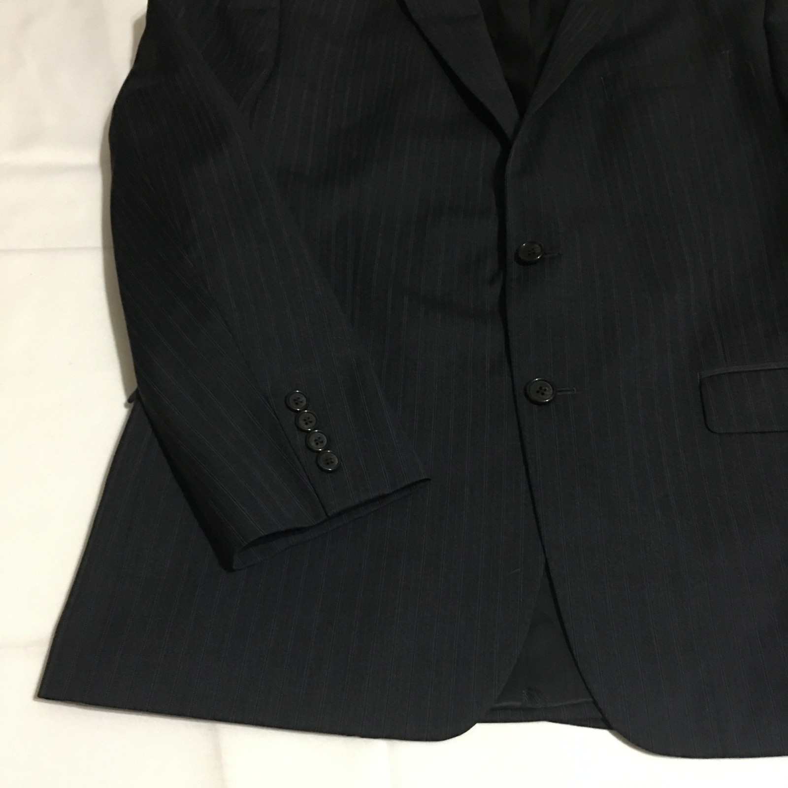 Lauren Ralph Lauren Wool 2pcs Suit Mens 44R Two Button Jacket Pants 36×29 Black