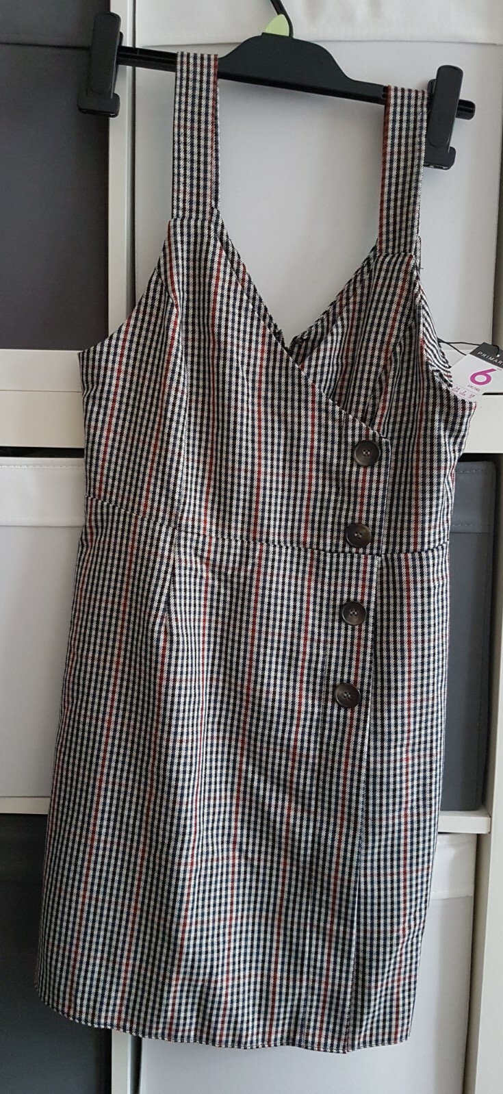 BNWT PRIMARK CHECK DOG TOOTH DRESS SIZE 6UK MULTI COLOURED SEE