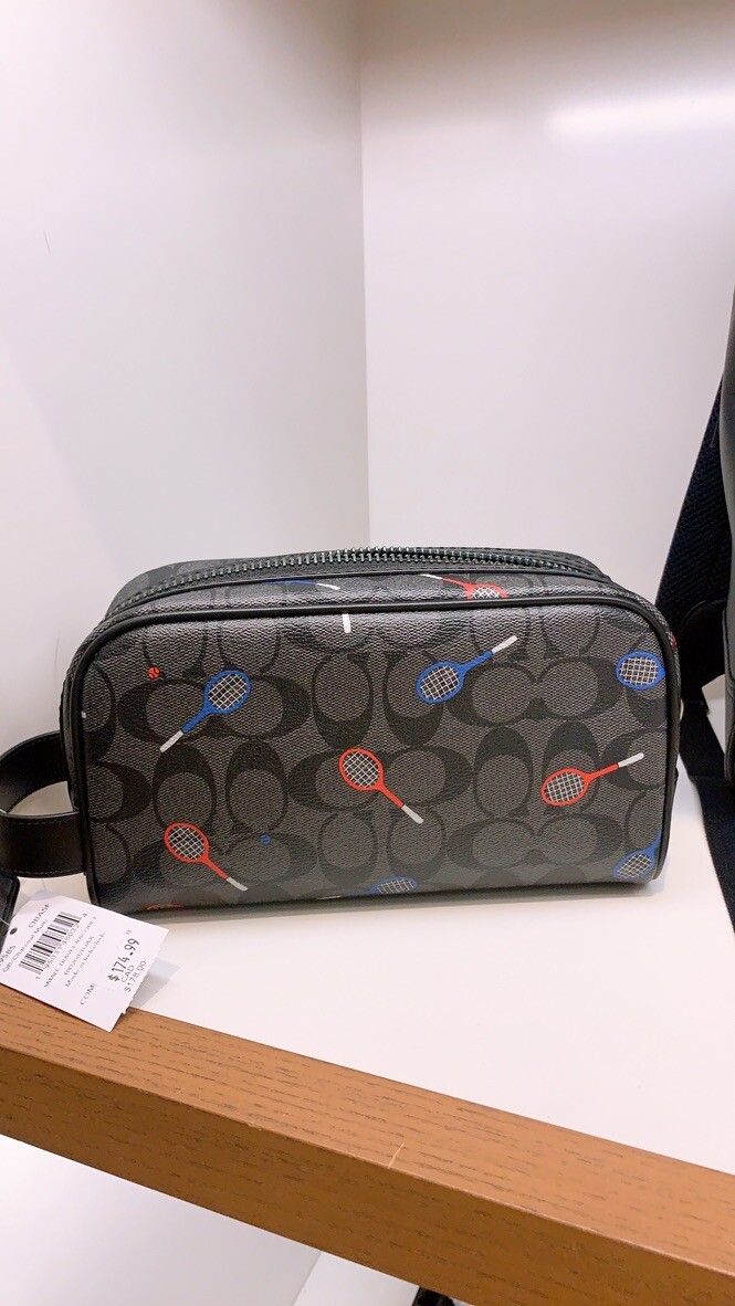 NWT Coach Small/Large Travel Kit In Signature Canvas/With Coach Patch