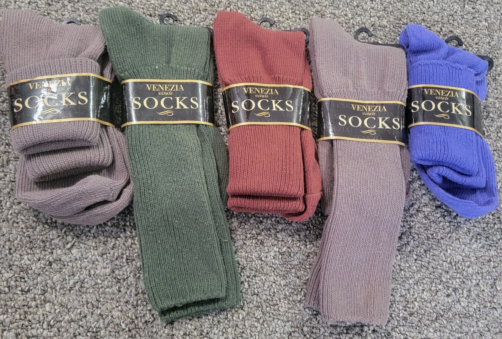 Vtg Venezia Vitale Turn Cuff Slouch Socks Sz 10-12 Cotton Nylon USA – Lot Of 5