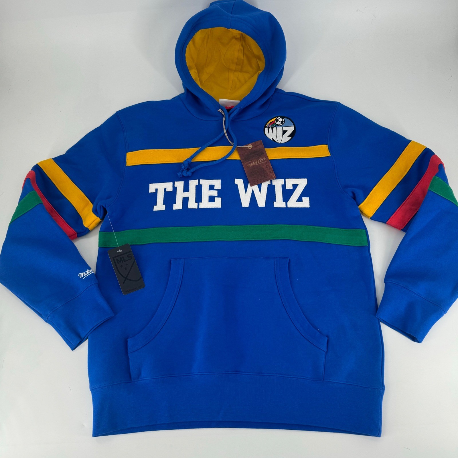 Mitchell & Ness Kansas City Wiz MLS Hooded Sweatshirt Blue Yellow Men’s Large