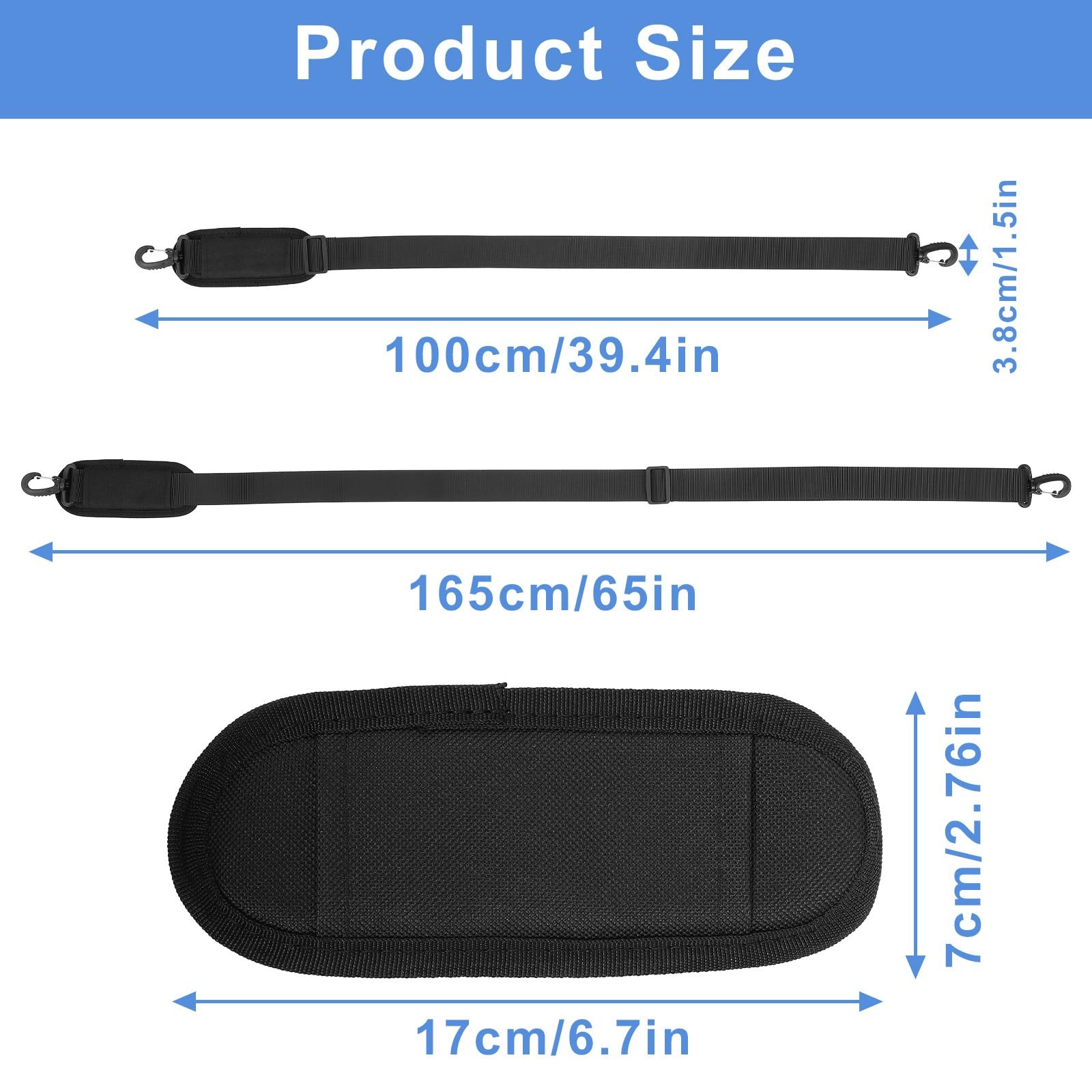 Shoulder Strap, 65 inch Adjustable Duffel Bag Shoulder Strap Replacement with