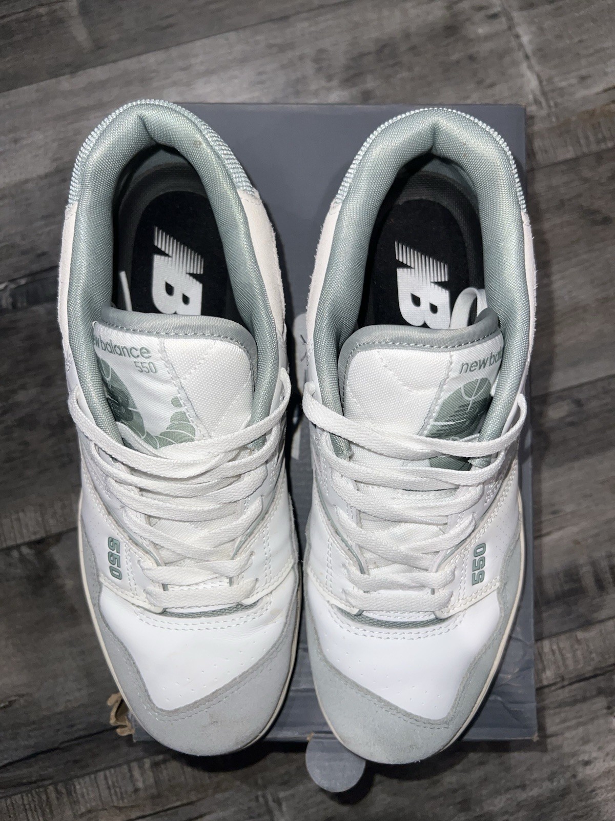 New Balance 550 BB550NED Men’s Low Top Leather Sneakers White Mens size 8.5