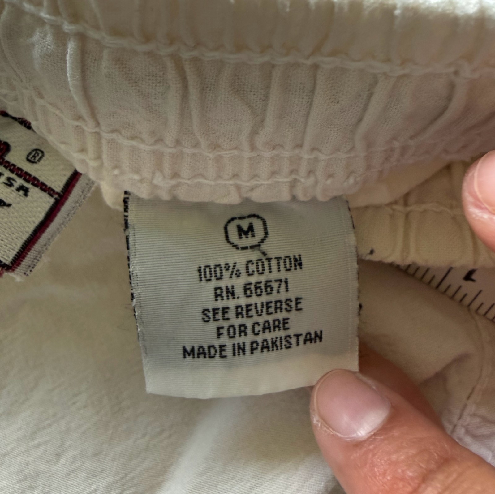 Vintage 90s Regton USA Cream Cotton Capri Pants Size M Utility Cargo Sailcloth