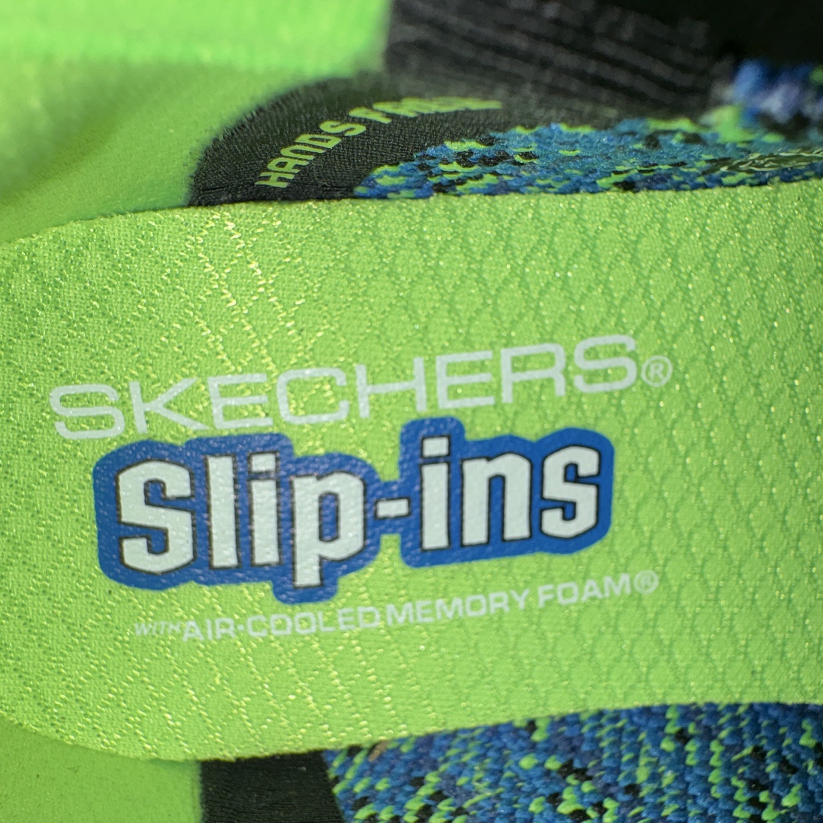 SKECHERS Slip-ins Men’s Blue/Green/Black Low Top Slip On Memory Foam Sneakers