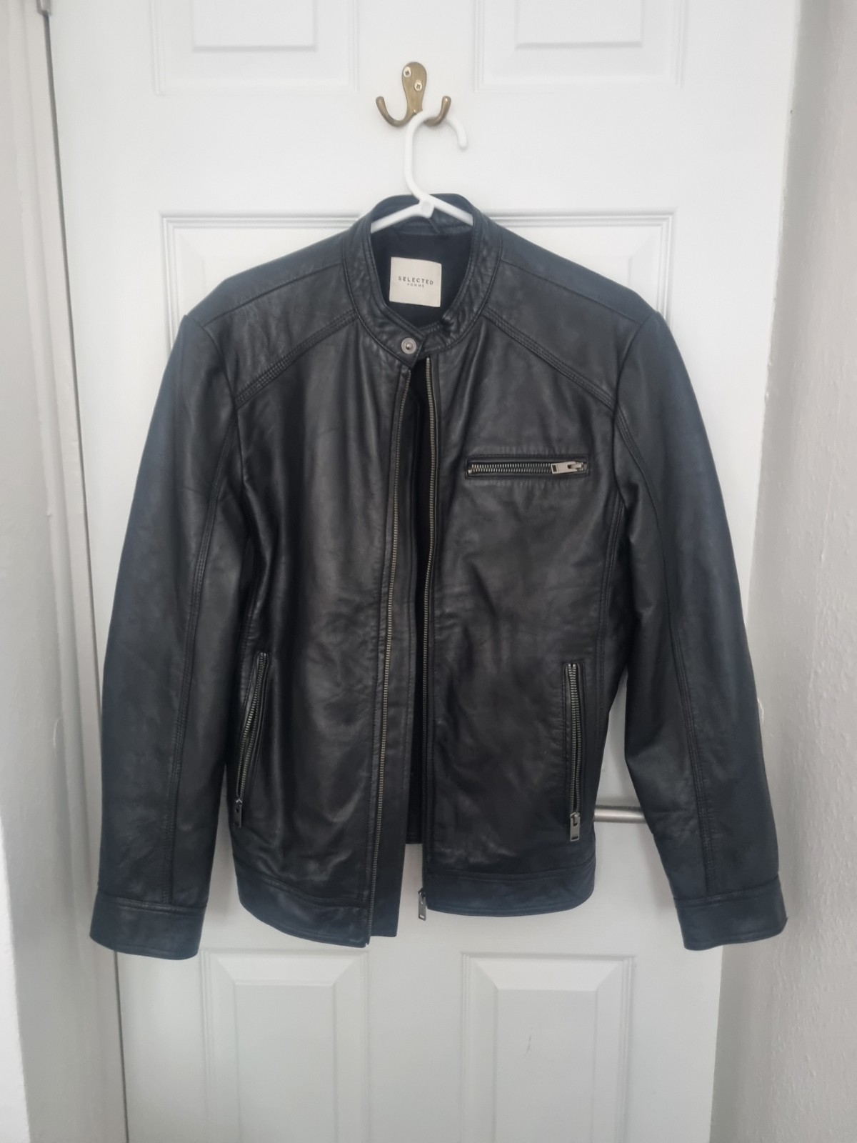 SELELECTED HOMME – LEATHER CLASSIC JACKET SIZE S GREAT CONDITION Pit2Pit 20″