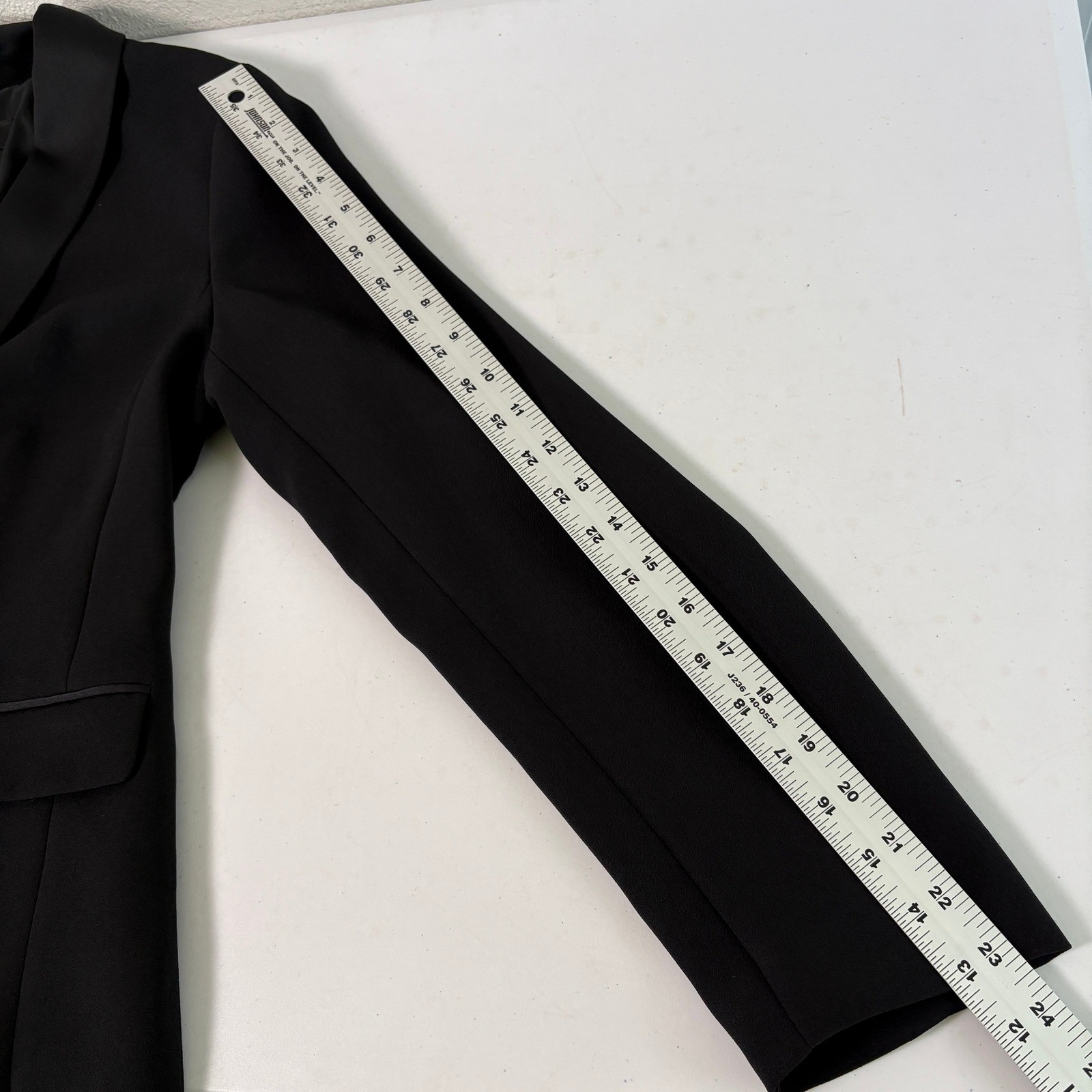 Talbots Tuxedo Blazer Womens 6 Black Satin Shawl Collar Single Button Formal