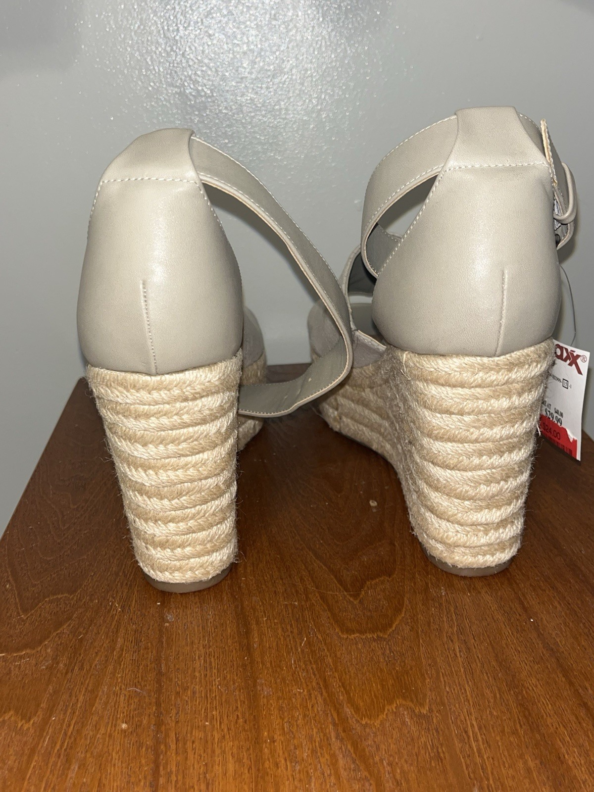 Indigo Rd. Women’s Beige Espadrille Wedge Open Toe Ankle Strap Sandals 8.5