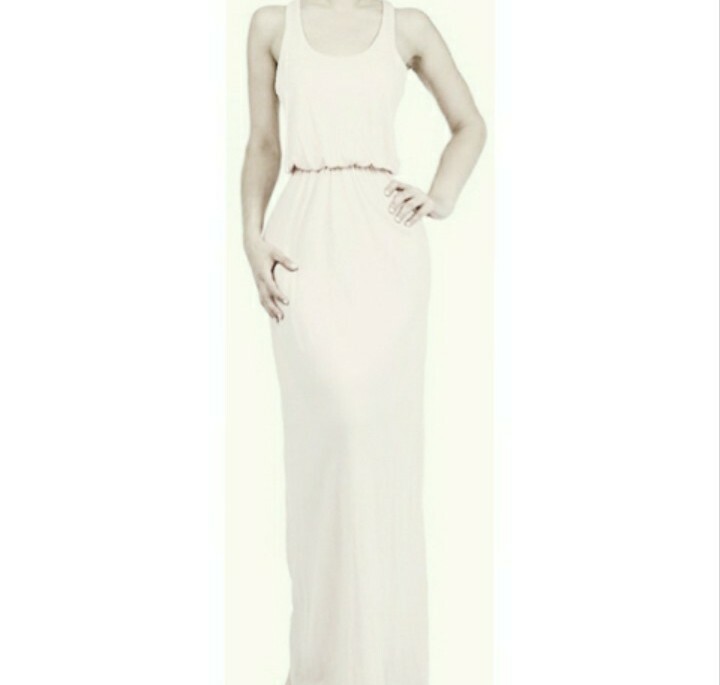 NWOT Ivory Off White Flowy LUSH Racerback Maxi Dress XS / S Goddess Nordstrom