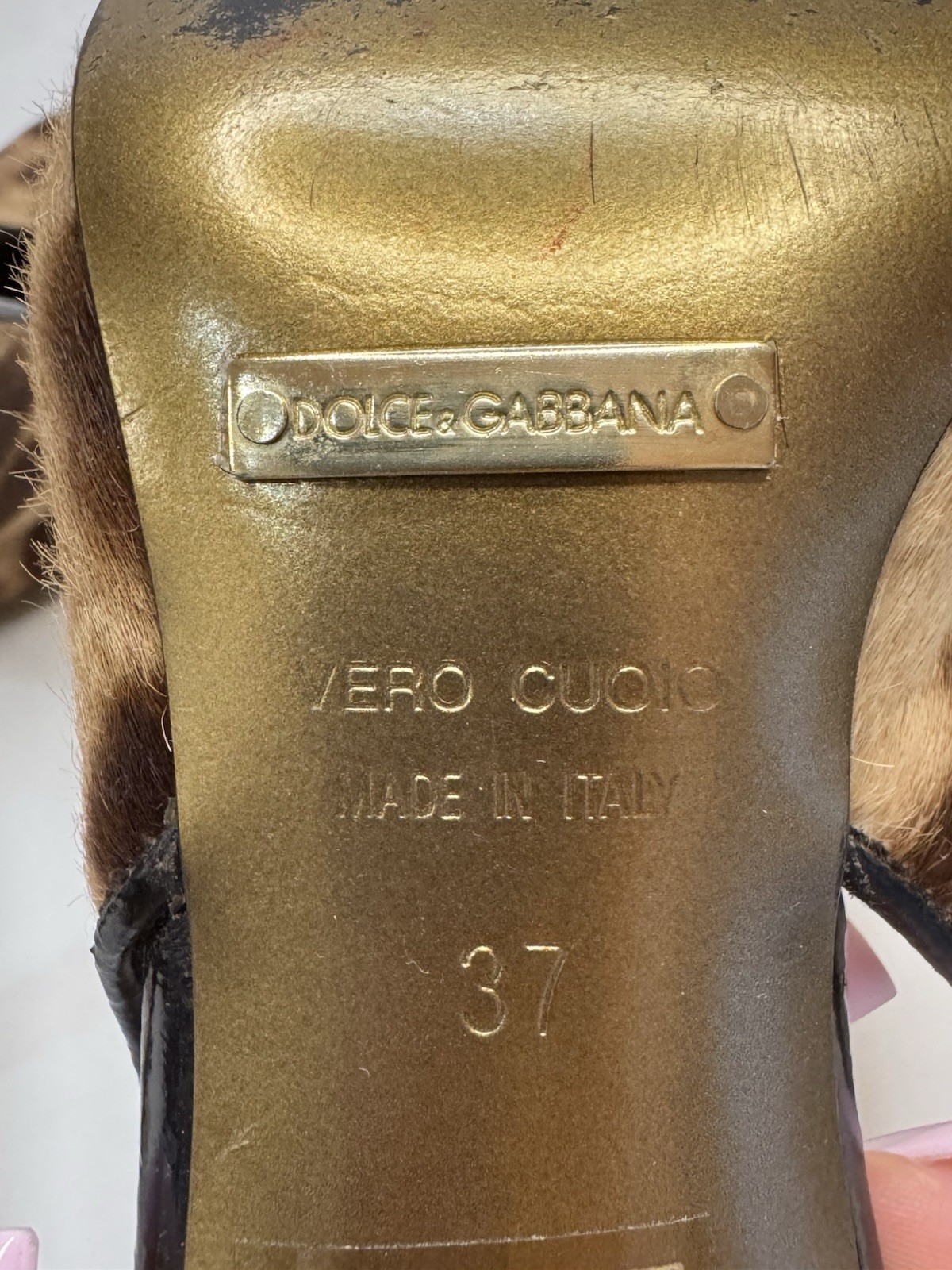 Dolce & Gabbana Women’s Brown/Black Leopard Print Slingback Heels 7 EU37