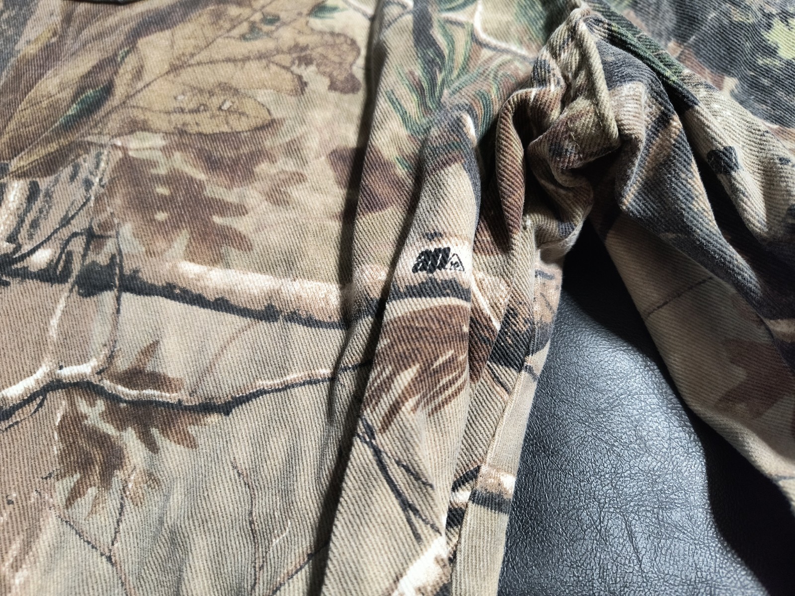 Wrangler Mens Camo Pants Real Tree Double Knee Hunting Fishing VTG 38×32