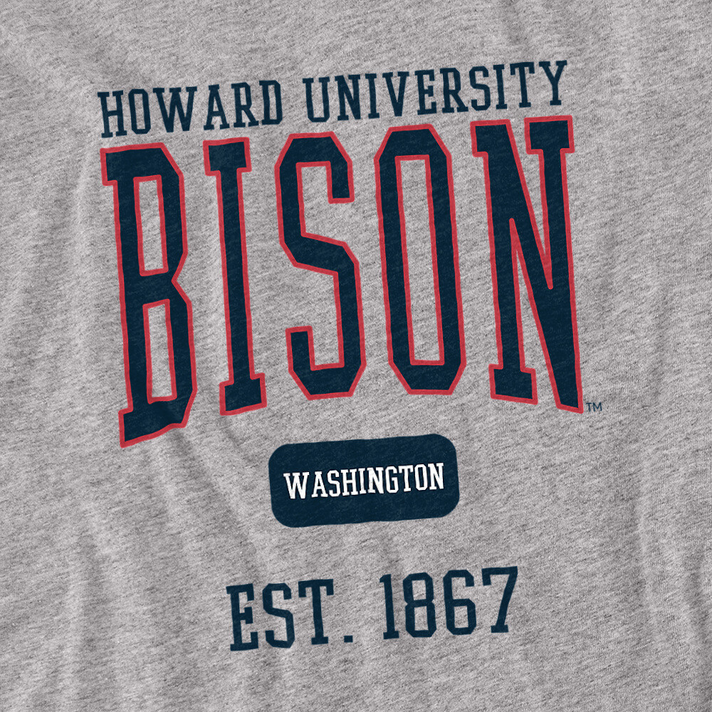 Howard University Adult T-Shirt Est. Date, Athletic Heather, S-5XL