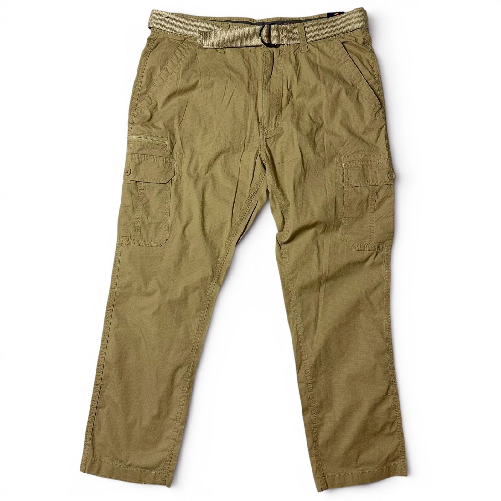 WearFirst Free-Band Cargo Pants Mens 36×30 Khaki Tan Stretch NWT