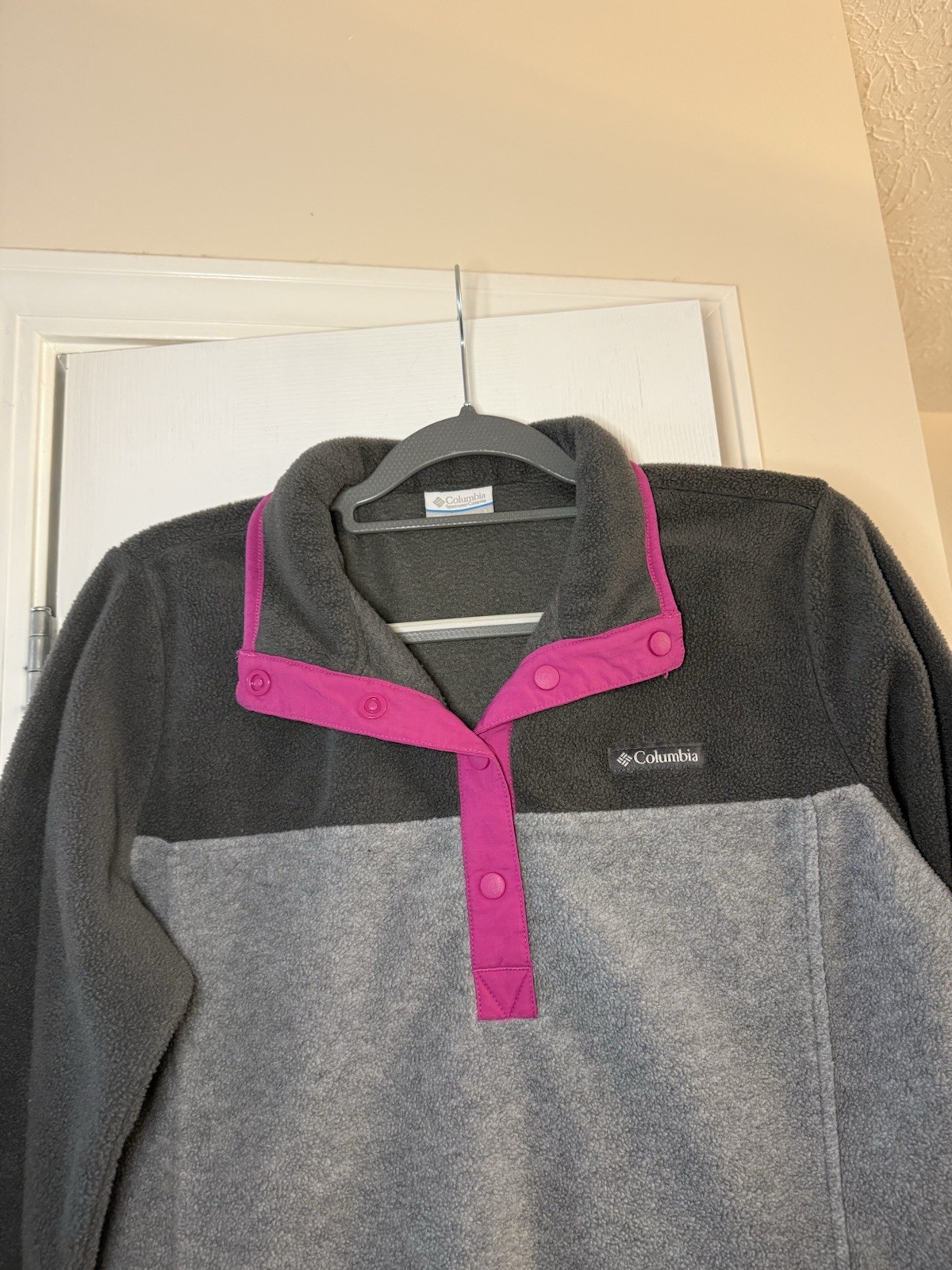 Columbia Women’s Benton Springs 1/2 Snap Gray Pullover Fleece Jacket-Size L