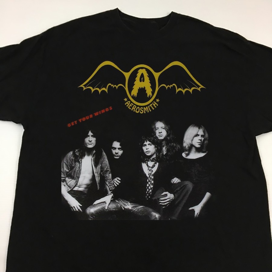Rare AEROSMITH Get Your Wings S-234XL Unisex black Shirt E568
