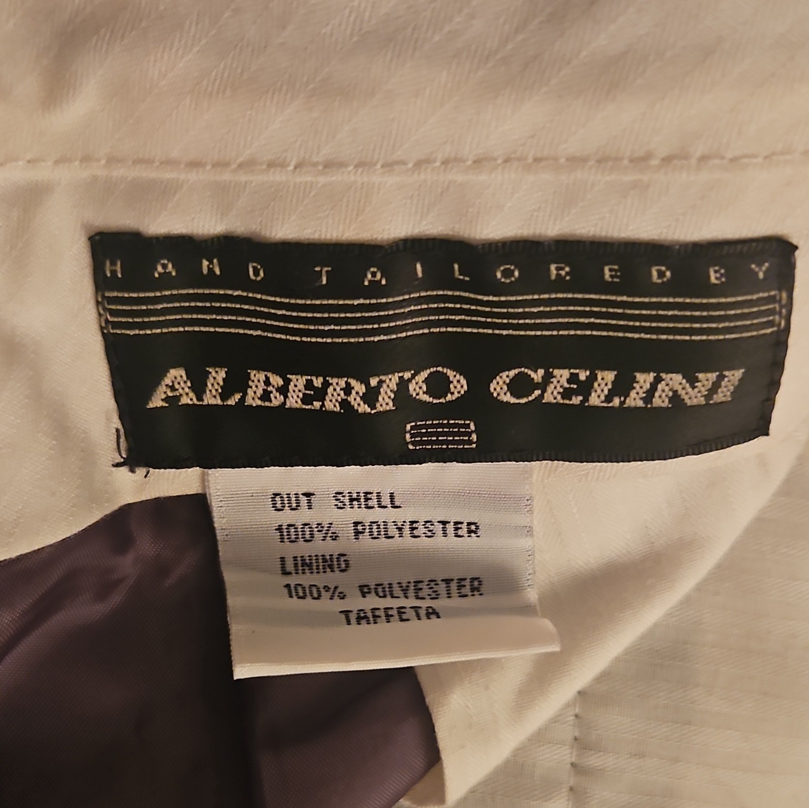 Alberto Celini Plaid Formal 3 piece suit 50R Regular 100% Polyester Taffeta