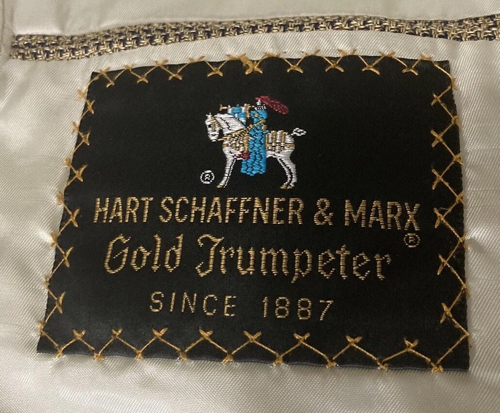 Hart Schaffner & Marx Gold Trumpeter Suit Jacket Mens Size 42R