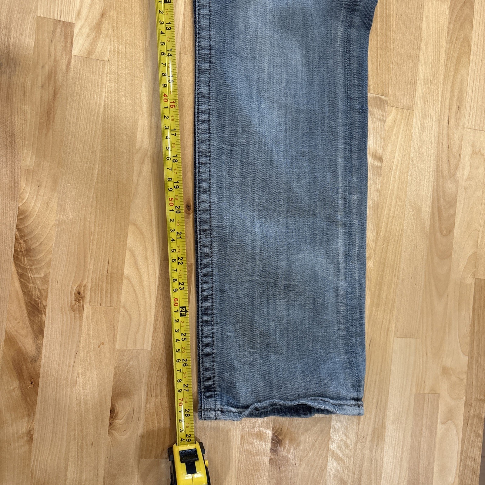BKE Salvage Supply Co Mayhem Straight Leg Jeans Mens 30 S LightWash Heavy Stitch