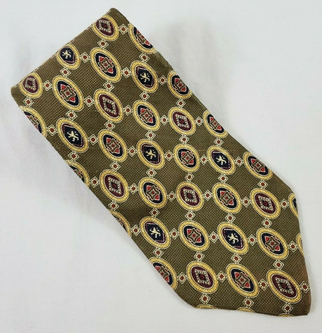 Tommy Hilfiger 2 Tone Geometrical Multi Color 100% Silk Neck Tie -TIES DESIGNER