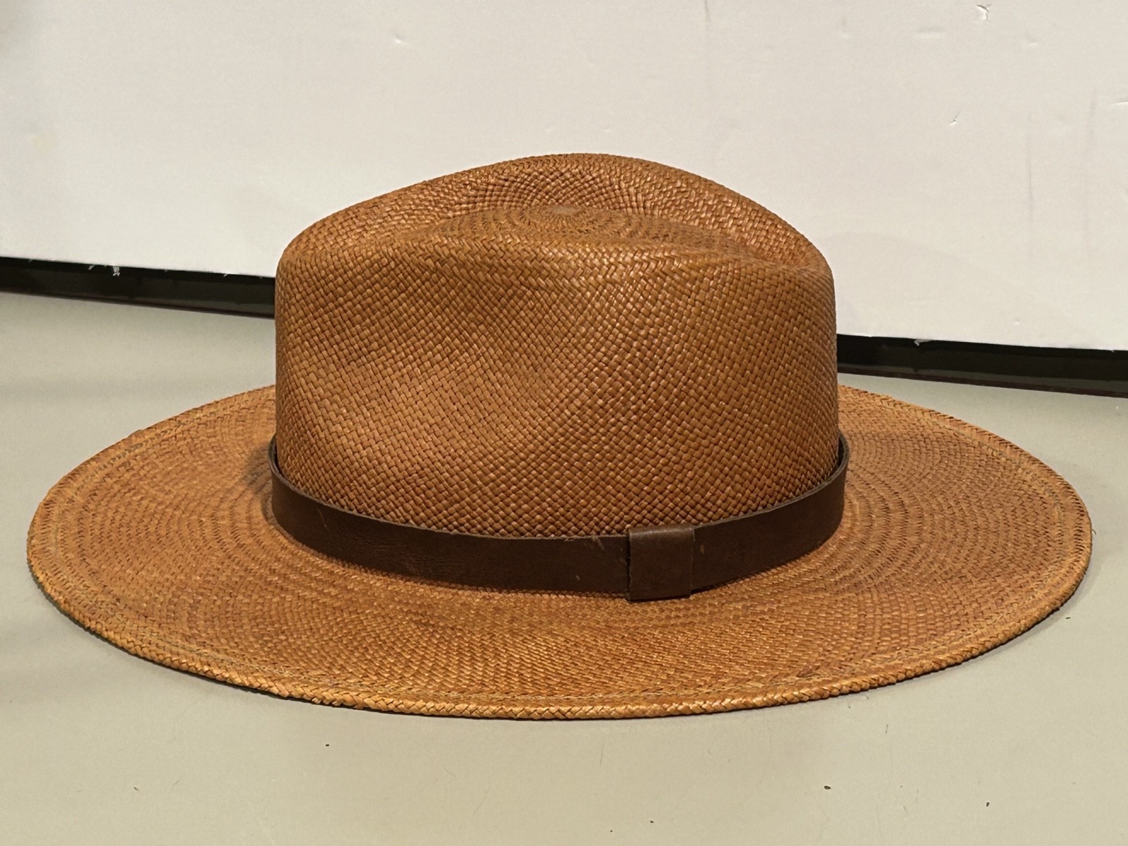 Goorin Bros Toquilla Panama Straw Flat Brim Fedora Hat Sz 7 SHARP – NEW