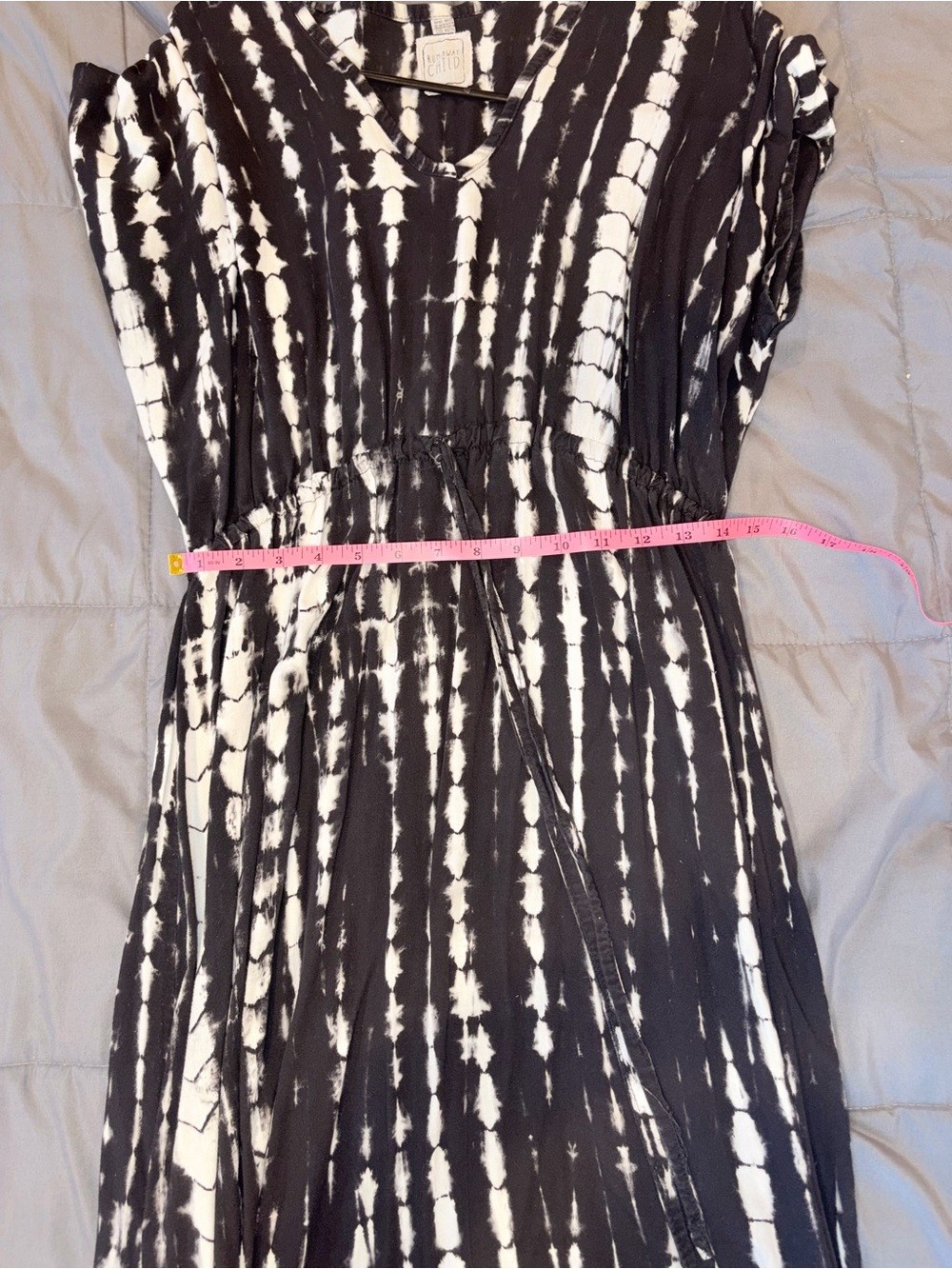 Runaway Child Black & White Tie Dye Maxi Dress Boho Beach Cover Up One Size