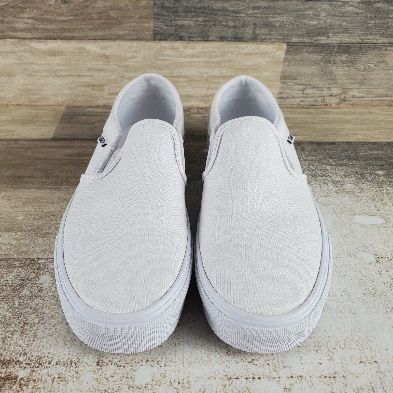 Vans Asher Womens Shoes Sz 8 Running White Elastic Gore Slip On Sneaker