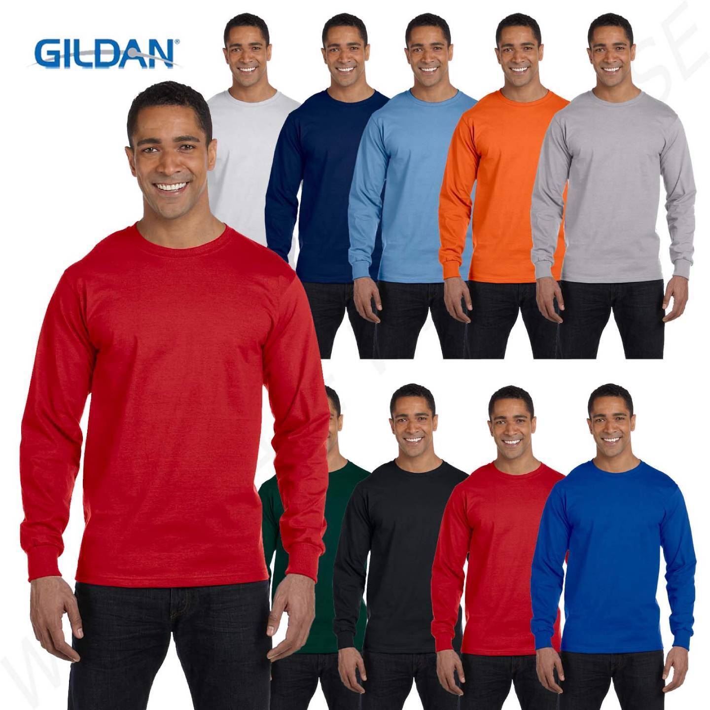 Gildan Mens T-Shirt Long Sleeve DryBlend 5.6 oz 50/50 S-XL G840 8400