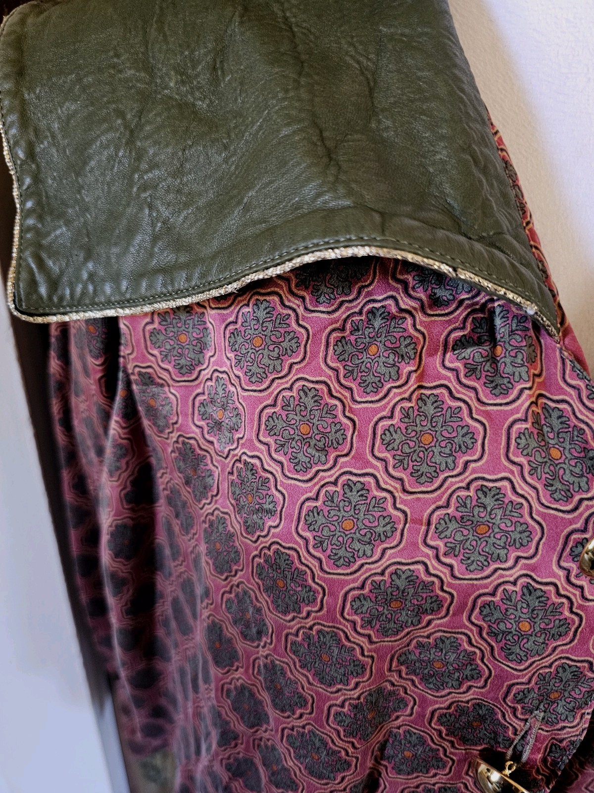 Gorgeous 1980s Silk/Leather Blouse By Boutique Designer Kelli Kouri