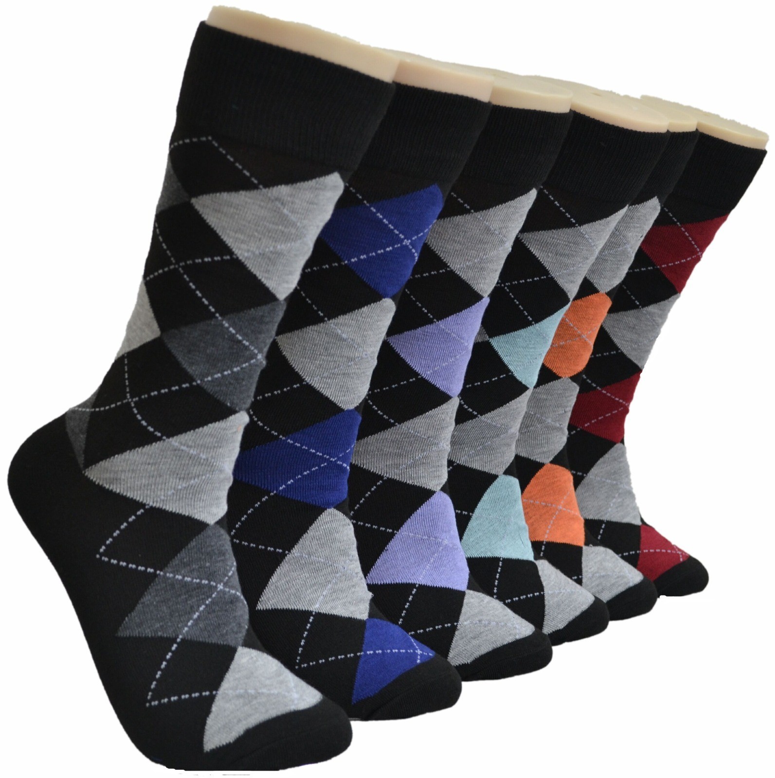 6 Pairs Cotton Dress Crew Socks Casual Comfortable Soft Socks Size 10-13