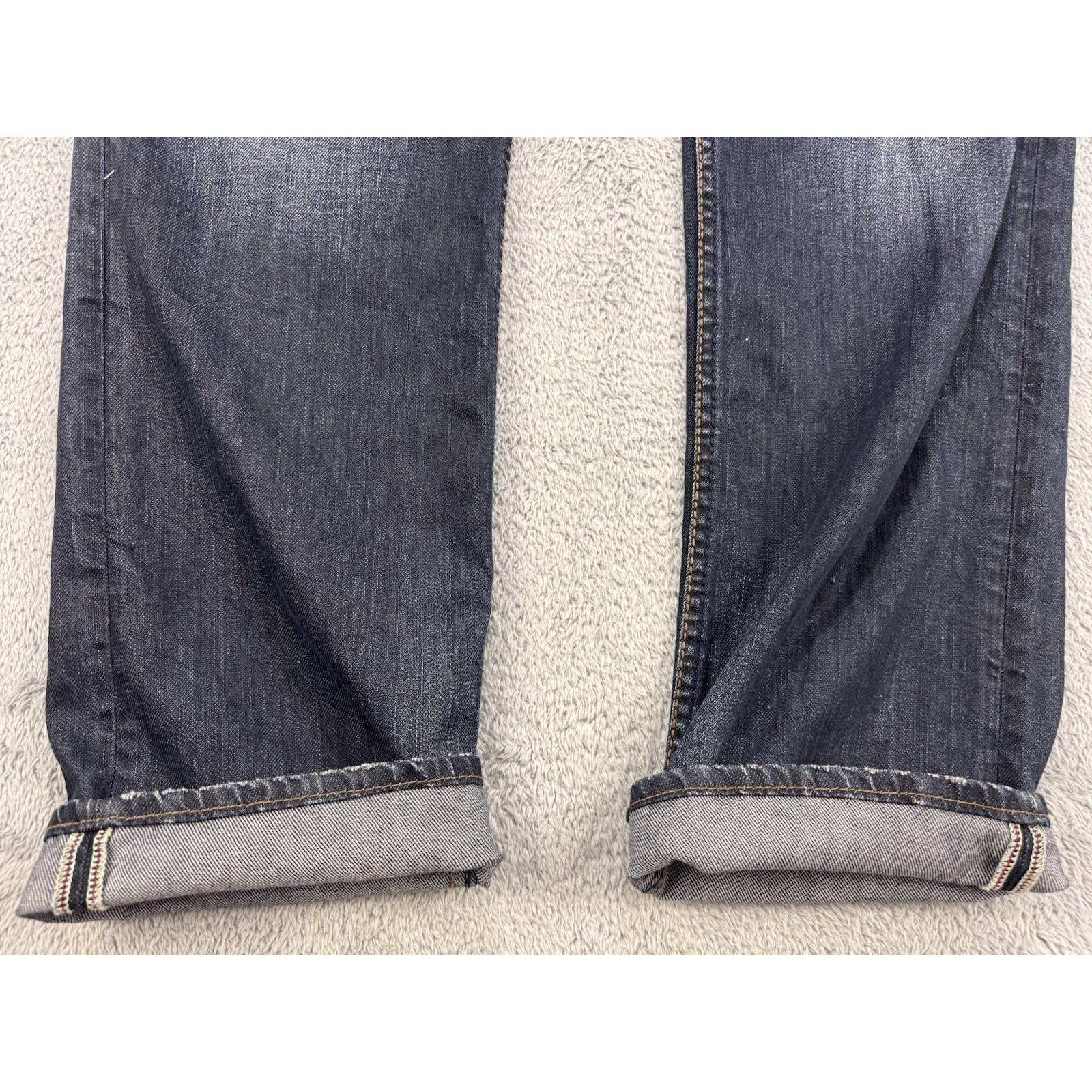 Silver Grayson Selvedge Jeans Men 33×34 Blue Straight Whisker Distress Denim