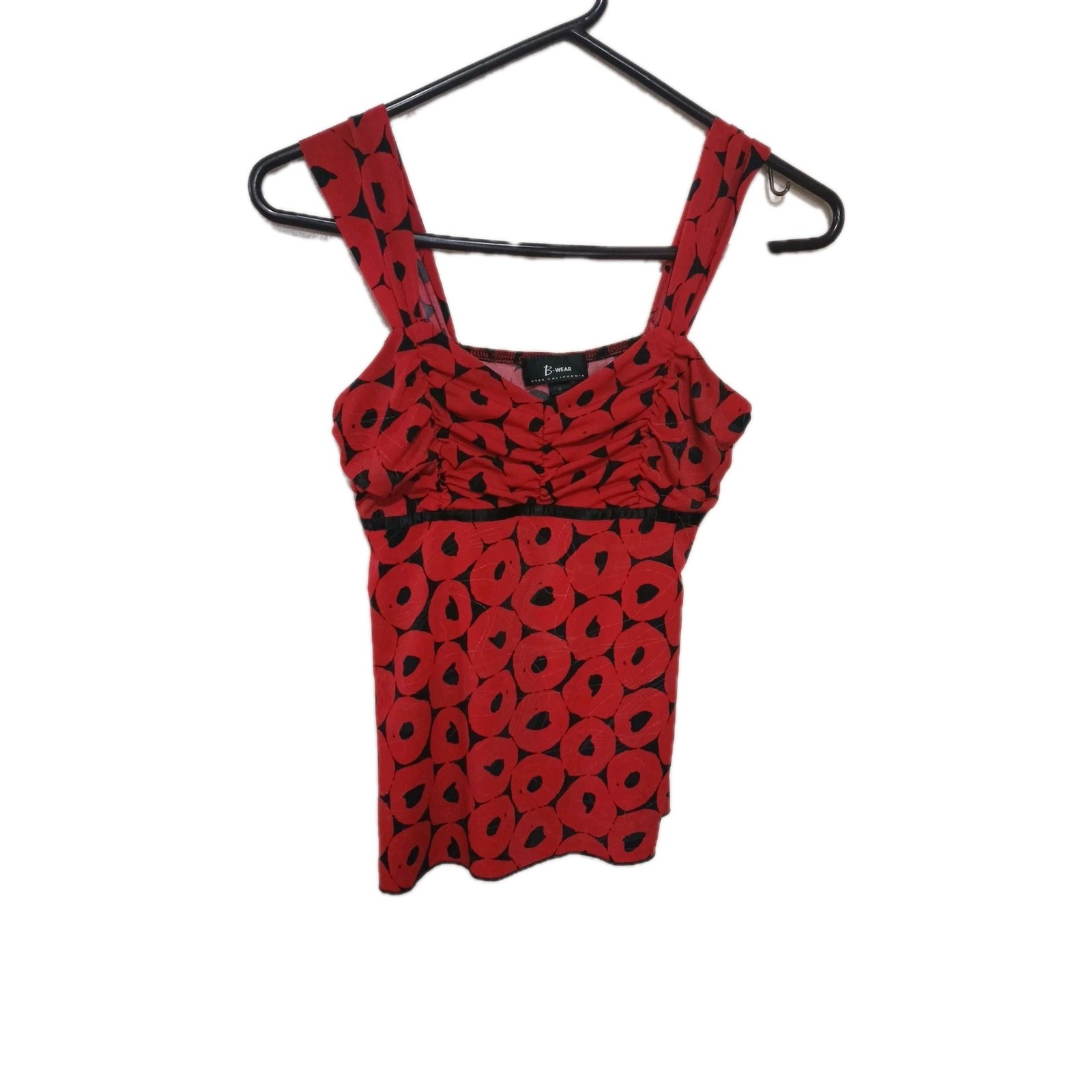 Womens Small B Wear Sleeveless Byer California Red Black Top Babydoll Fairy Goth