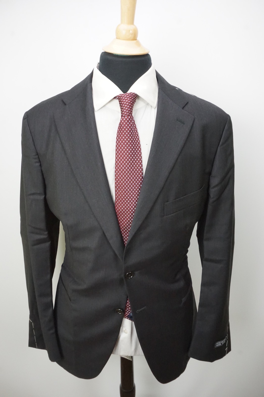 Burberry London Charcoal S150s Wool 2 Pc Suit Jacket Pants Sz 46R NEW