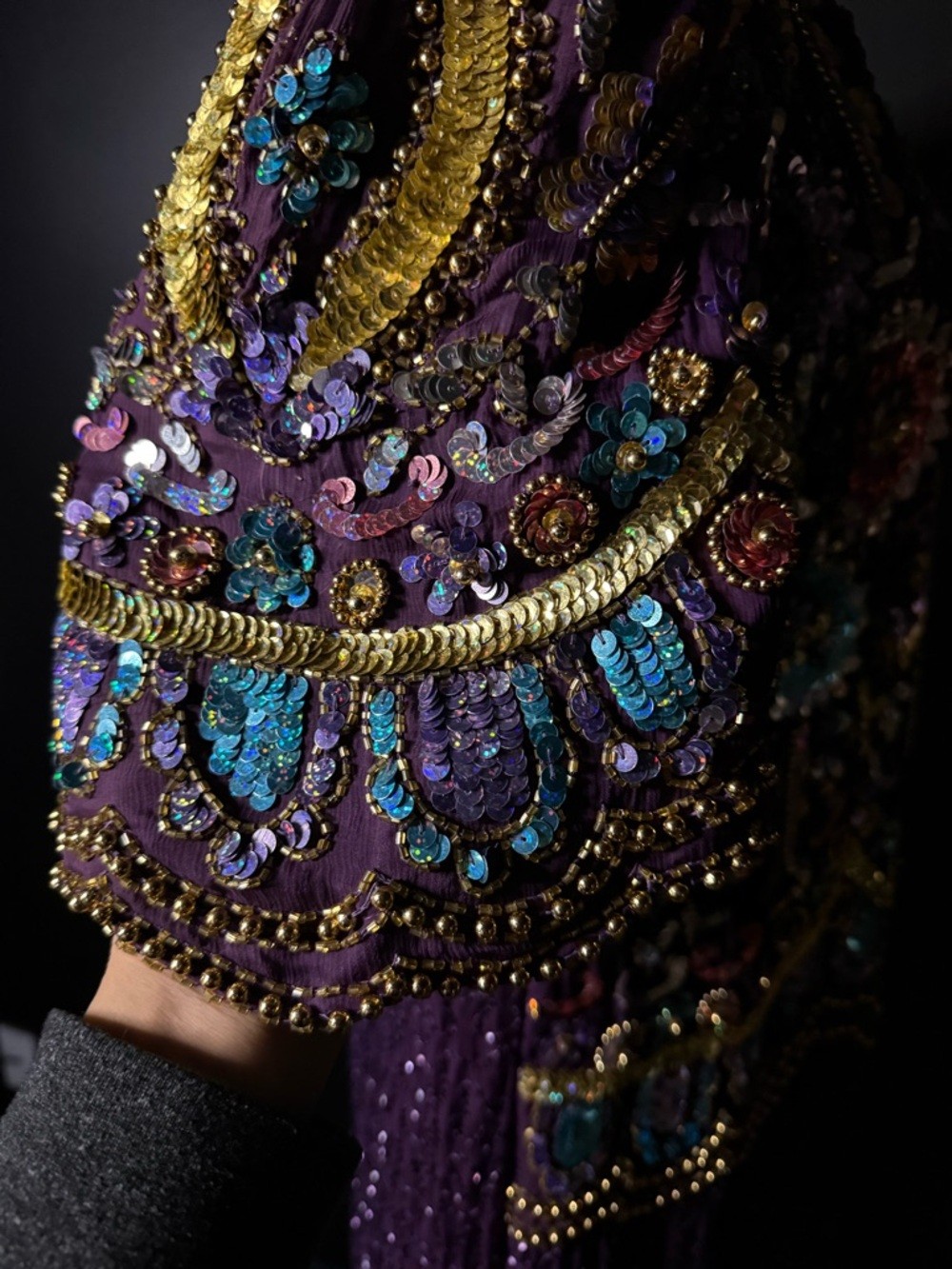 Silk Embellished Caftan Midi Dress Statement