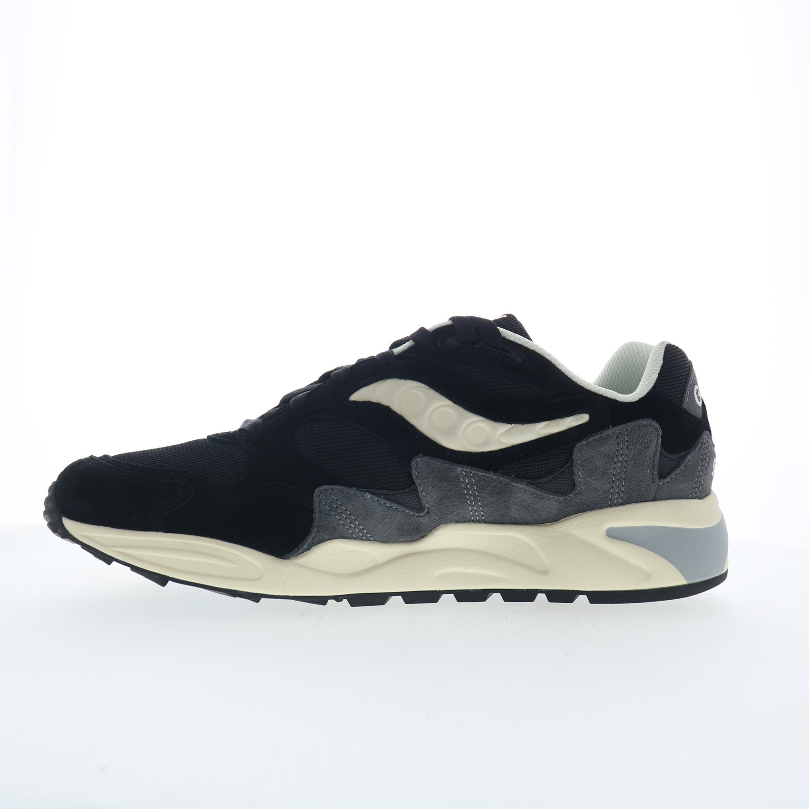 Saucony Grid Shadow 2 S70772-4 Mens Black Suede Lifestyle Sneakers Shoes
