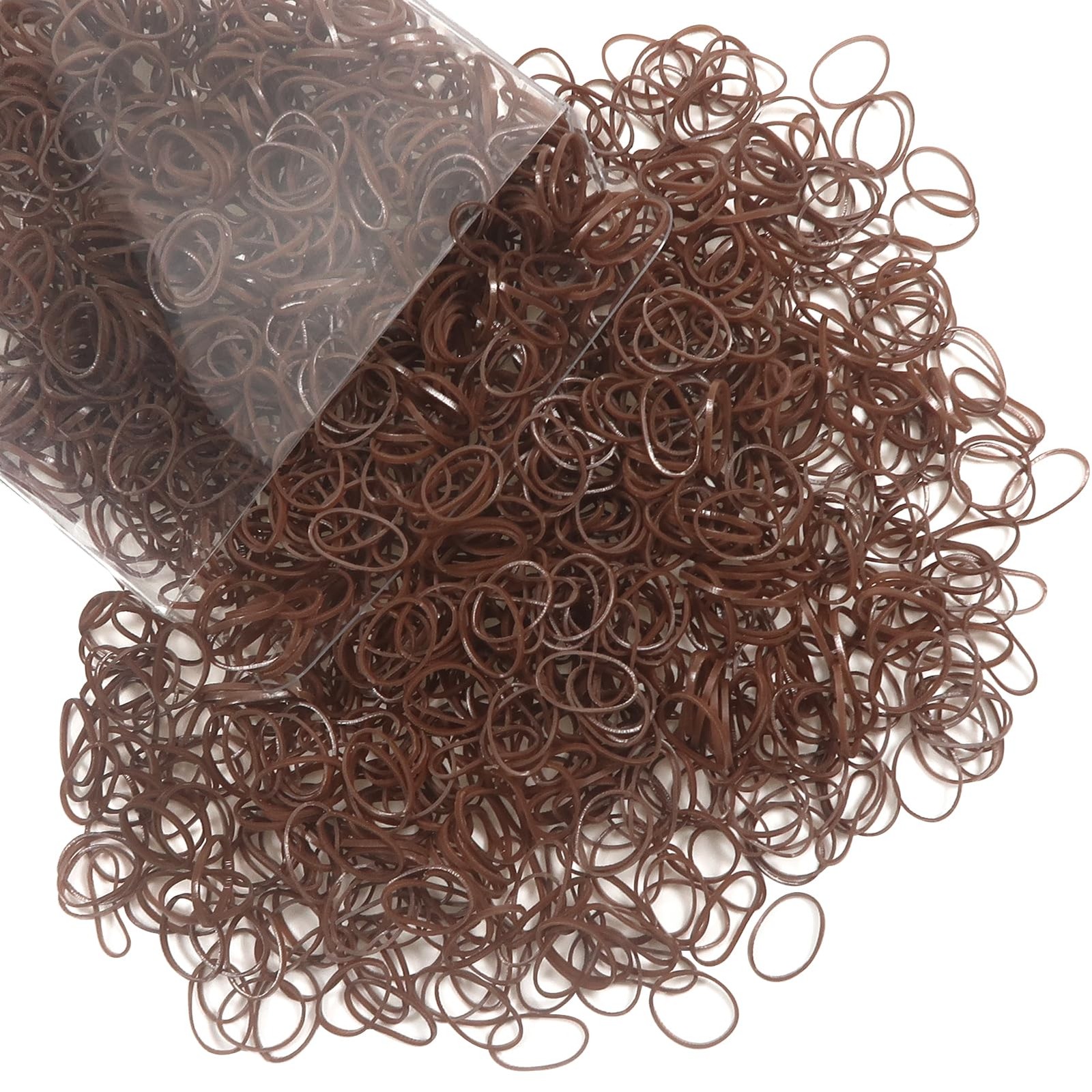 Brown Elastics Hair Bands 1500pcs Mini Rubber Hairband Soften 18mm Ponytail H…