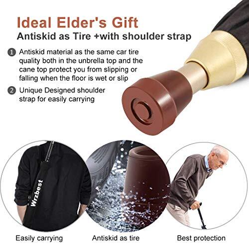 2-in-1 Walking Sticks Umbrella – Windbreak Ribs Walking Cane Assorted Colors