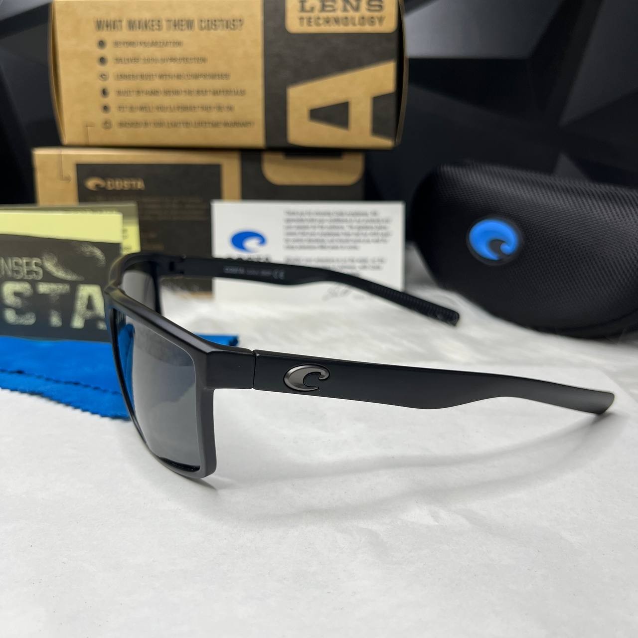 Costa Del Mar Rinconcito Black Frame Matte Black 580P Lens Polarized Sunglasses