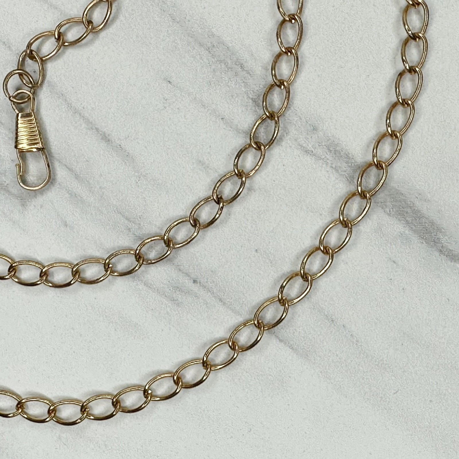 Gold Tone Oval Link Chain Bag Strap Replacement Crossbody Shoulder Handbag 46″