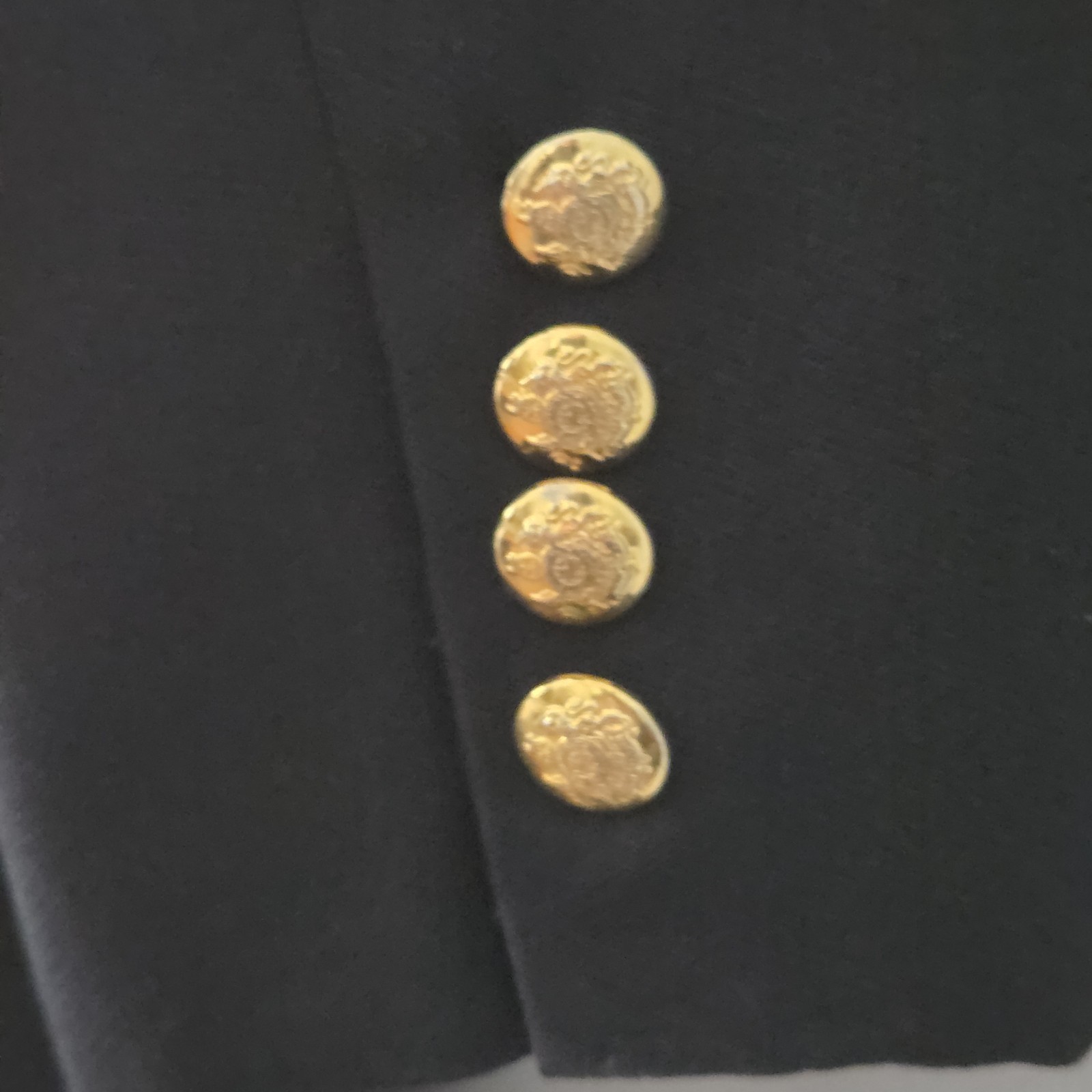 Vtg Lauren Ralph Lauren Blue Gold Crest 100% Worsted Wool Jacket Blazer XL Tall