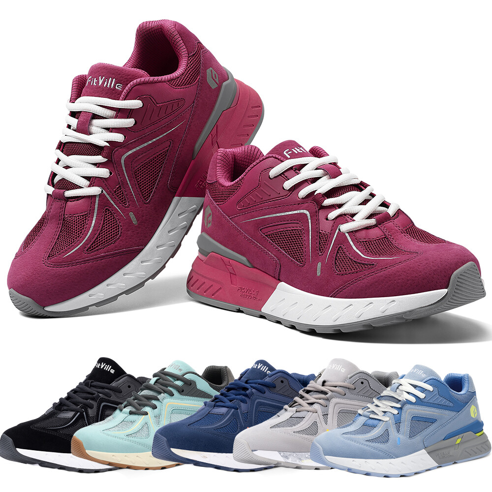 FitVille Women’s Extra Wide Walking Shoes Arch Support Comfort Casual Sneakers