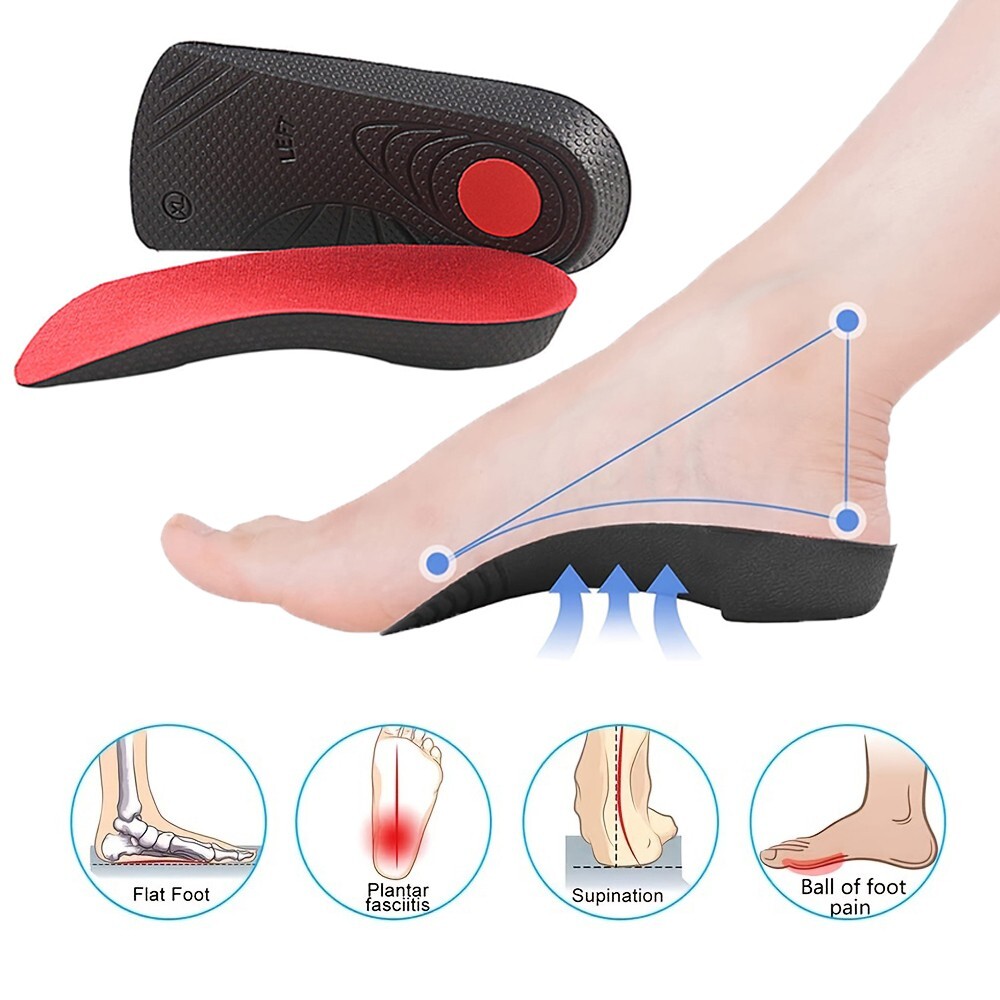 3/4 EVA Orthotic Insoles Arch Support Foot Pain Relief Shoe Insert Pad Men Women