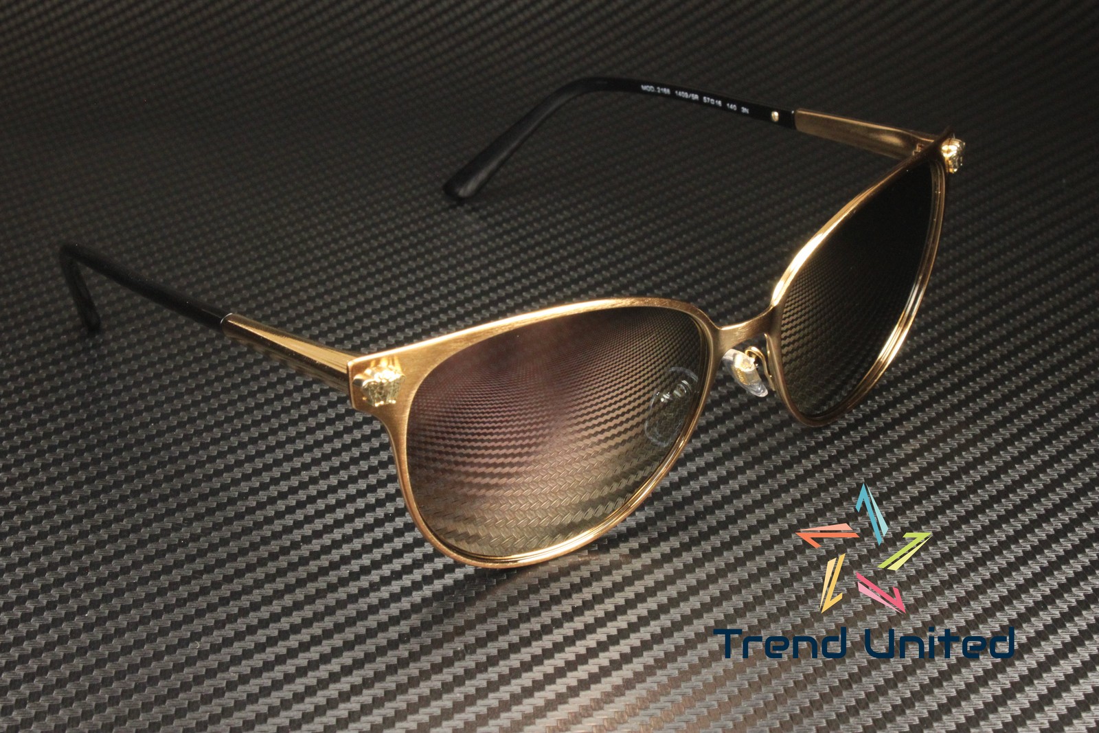 VERSACE VE2168 14095R Pink Gold Dark Grey Mirror Pink 57 mm Women’s Sunglasses