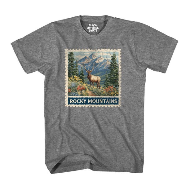 Rocky Mountain National Park Colorado Moose Shirt Stamp T Shirt Wildlife Nature