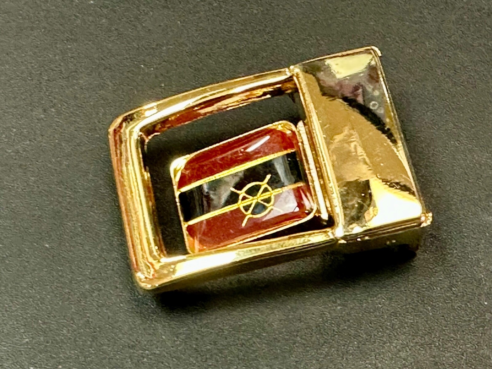 Sail Boat Wheel Nautical Retro Small Swing Out Gold Color Belt Buckle