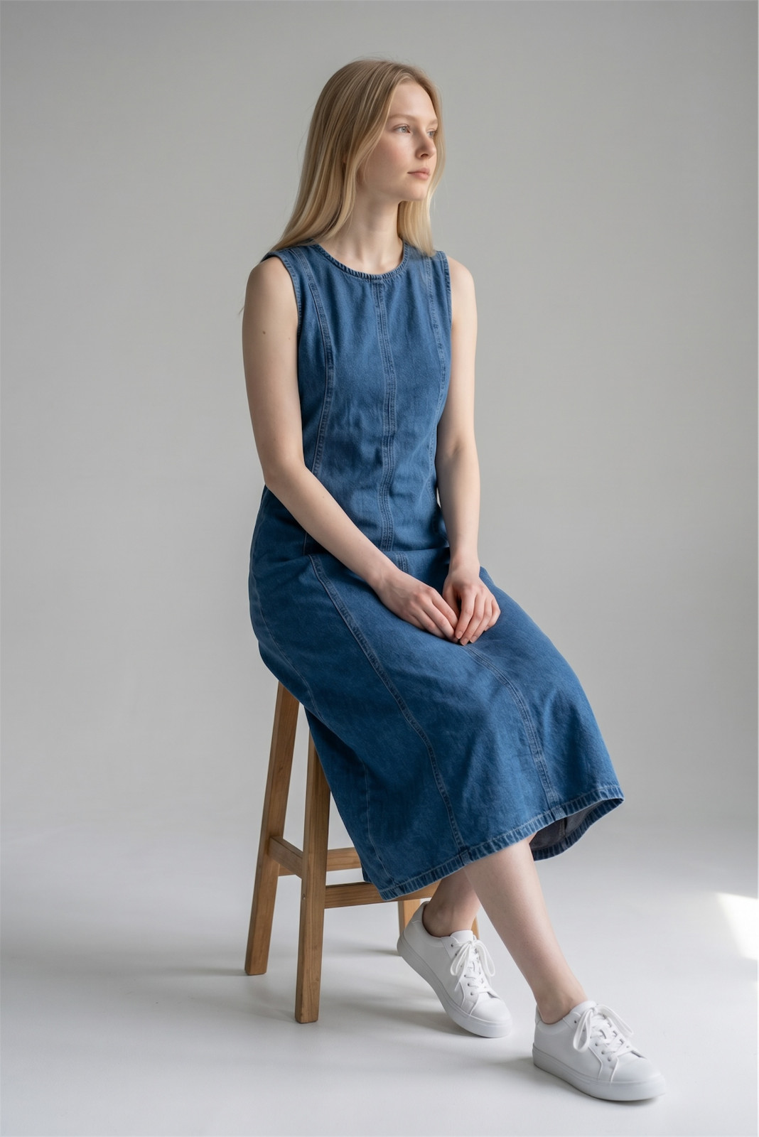 Sleeveless TU Denim Summer Cotton Blend Dress Size 8 – 22