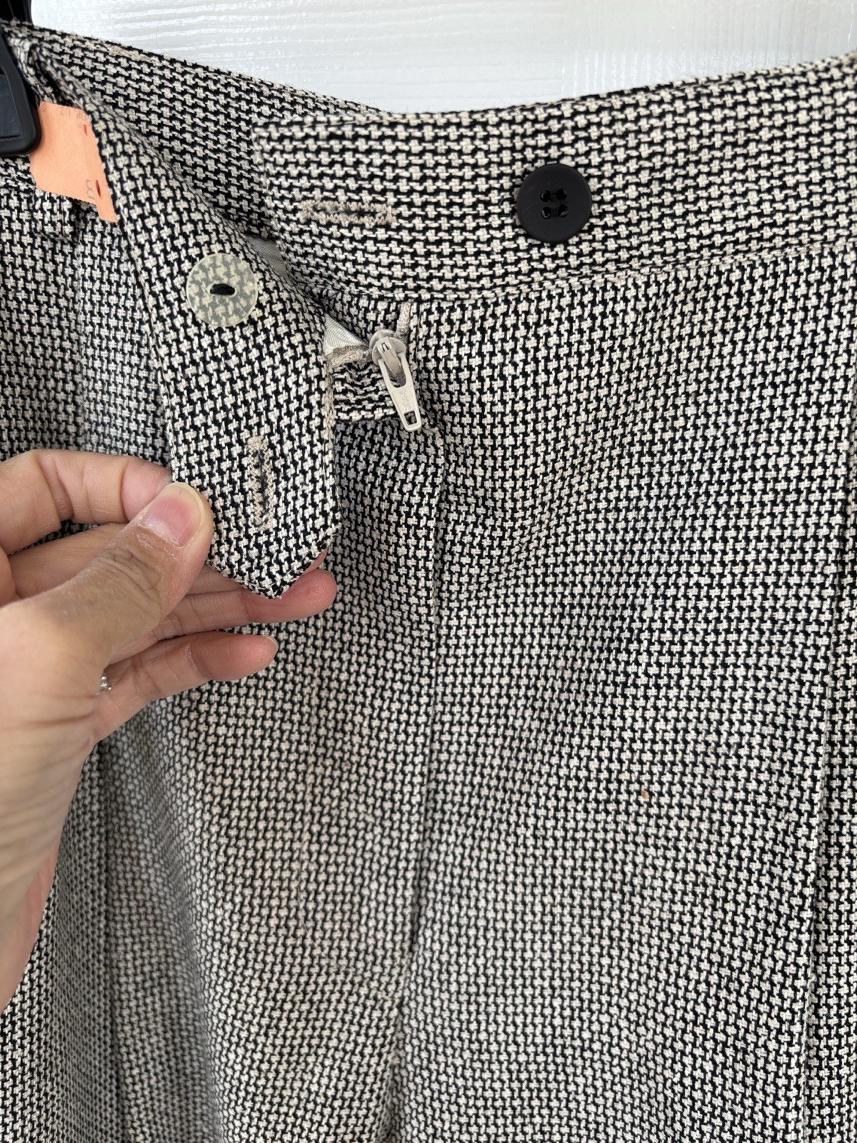 Holt Renfrew Vintage Silk Wool Trousers Cuffed Gray Canada Size 6 Reg Lined